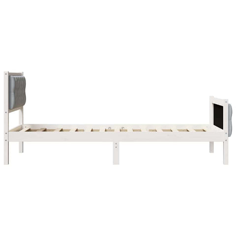 vidaXL Bed Frame with Headboard Light Grey 75 x 190 cm Fabric
