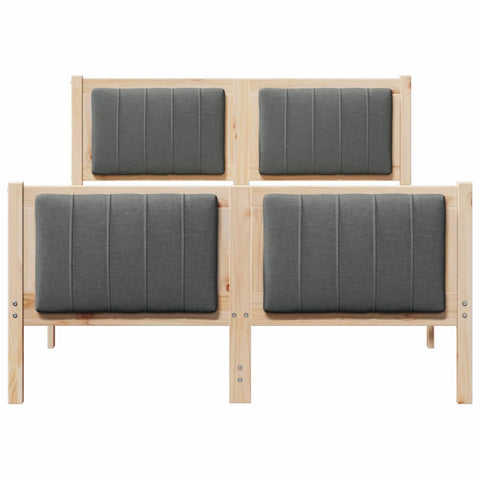 vidaXL Bed frame Brown and dark grey 120 x 200 cm Solid pine wood