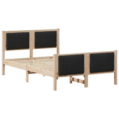 vidaXL Bed frame Brown and black 120 x 200 cm Solid pine wood