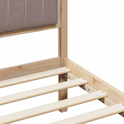 vidaXL Bed frame Brown and taupe 120 x 200 cm Solid pine wood
