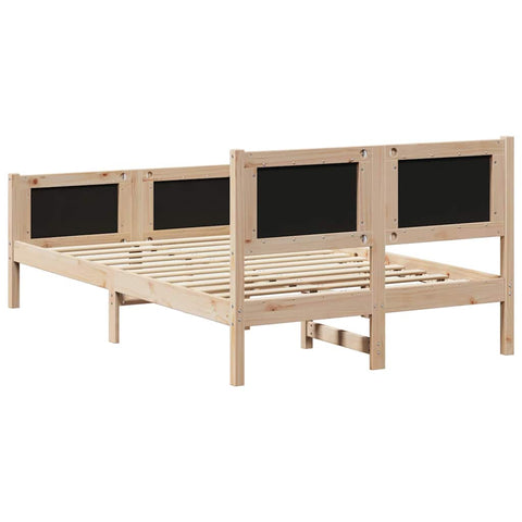 vidaXL Bed frame Brown and taupe 120 x 200 cm Solid pine wood