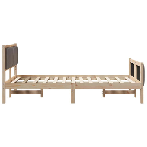 vidaXL Bed frame Brown and taupe 120 x 200 cm Solid pine wood