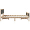 vidaXL Bed frame Brown and dark grey 135 x 190 cm Solid pine wood