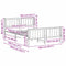 vidaXL Bed frame Brown and dark grey 135 x 190 cm Solid pine wood
