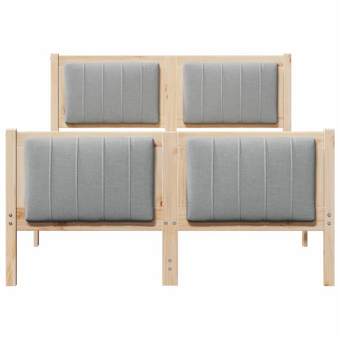 vidaXL Bed frame Brown and light grey 120 x 190 cm Solid pine wood