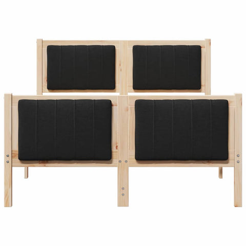 vidaXL Bed frame Brown and black 120 x 190 cm Solid pine wood