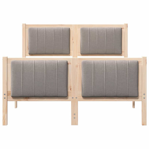 vidaXL Bed frame Brown and taupe 120 x 190 cm Solid pine wood
