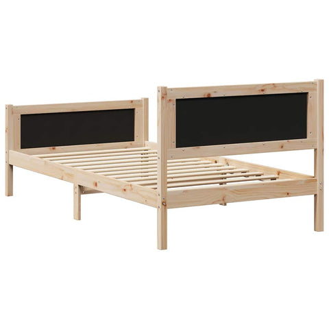 vidaXL Bed frame Brown and light grey 100 x 200 cm Solid pine wood