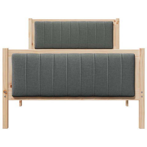 vidaXL Bed frame Brown and dark grey 100 x 200 cm Solid pine wood