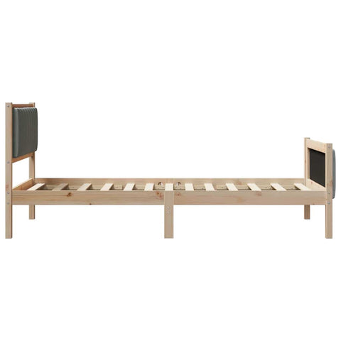 vidaXL Bed frame Brown and dark grey 100 x 200 cm Solid pine wood