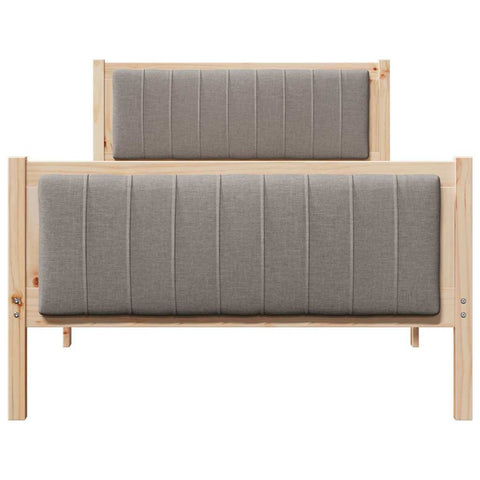 vidaXL Bed frame Brown and taupe 100 x 200 cm Solid pine wood