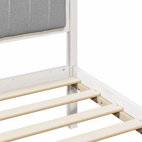 vidaXL Bed frame White and light grey 100 x 200 cm Solid pine wood