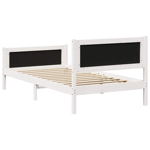 vidaXL Bed frame White and light grey 100 x 200 cm Solid pine wood