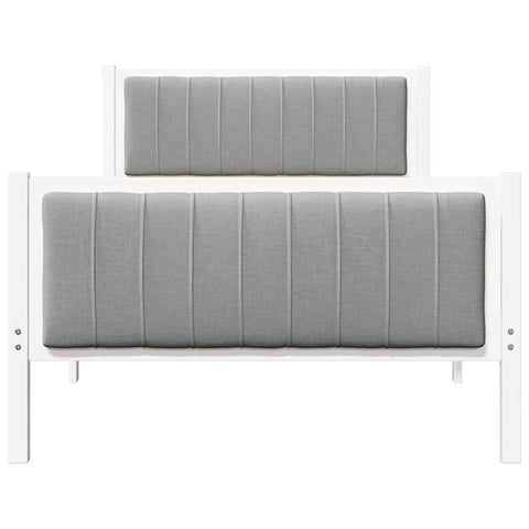 vidaXL Bed frame White and light grey 100 x 200 cm Solid pine wood