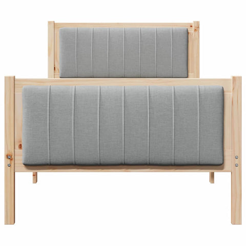 vidaXL Bed frame Brown and light grey 90 x 200 cm Solid pine wood