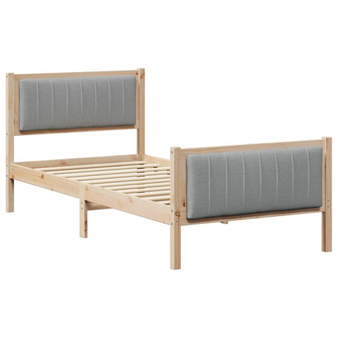 vidaXL Bed frame Brown and light grey 90 x 190 cm Solid pine wood