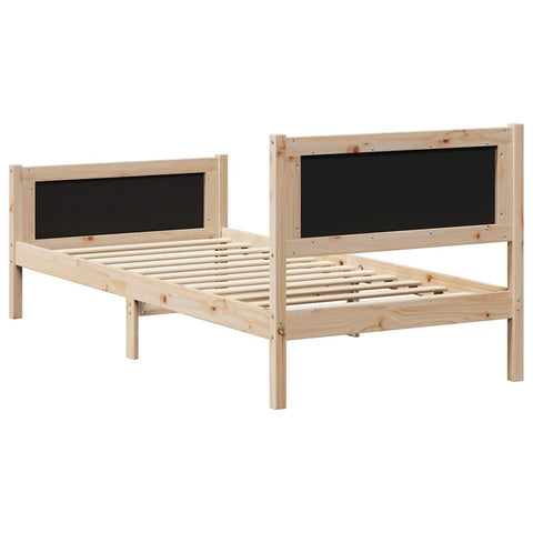 vidaXL Bed frame Brown and dark grey 90 x 190 cm Solid pine wood