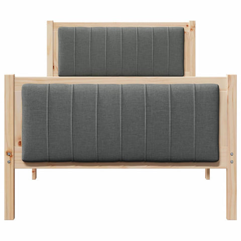 vidaXL Bed frame Brown and dark grey 90 x 190 cm Solid pine wood