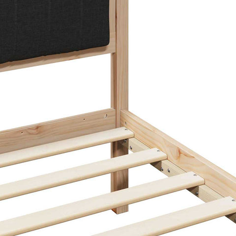 vidaXL Bed frame Brown and black 90 x 190 cm Solid pine wood