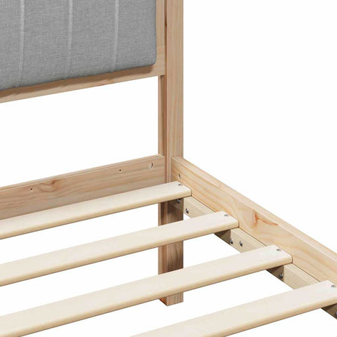 vidaXL Bed frame Brown and light grey 75 x 190 cm Solid pine wood