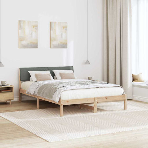 vidaXL Bed frame Brown and dark grey 160 x 200 cm Solid pine wood