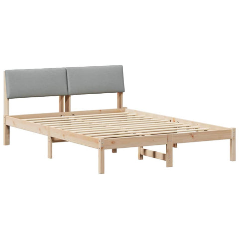 vidaXL Bed frame Brown and light grey 150 x 200 cm Solid pine wood