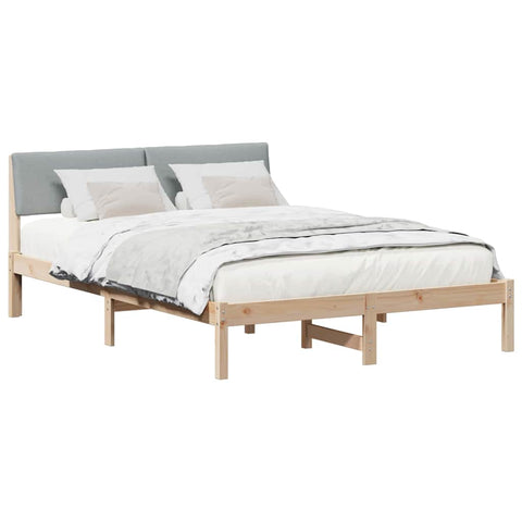 vidaXL Bed frame Brown and light grey 150 x 200 cm Solid pine wood