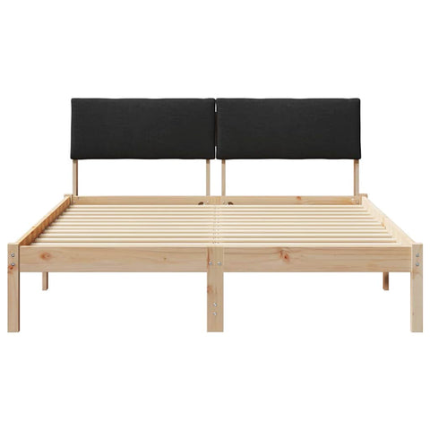 vidaXL Bed frame Brown and black 150 x 200 cm Solid pine wood