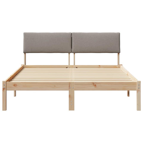 vidaXL Bed frame Brown and taupe 150 x 200 cm Solid pine wood