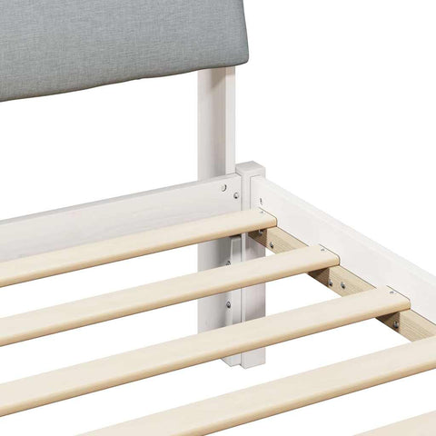 vidaXL Bed frame White and light grey 140 x 200 cm Solid pine wood