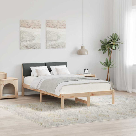 vidaXL Bed frame Brown and dark grey 120 x 200 cm Solid pine wood