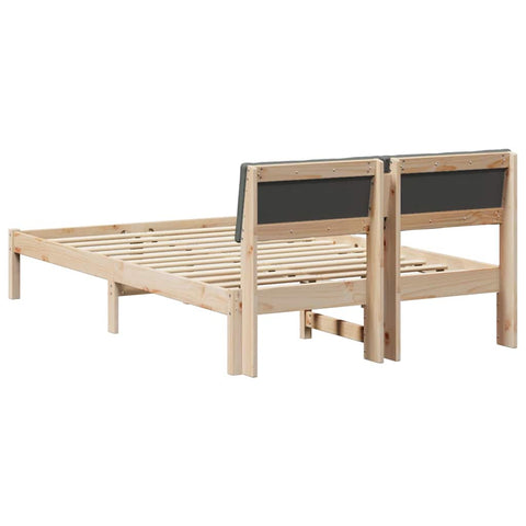 vidaXL Bed frame Brown and dark grey 120 x 200 cm Solid pine wood