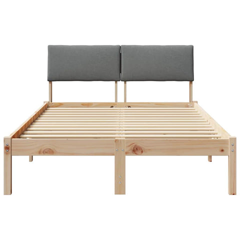 vidaXL Bed frame Brown and dark grey 120 x 200 cm Solid pine wood