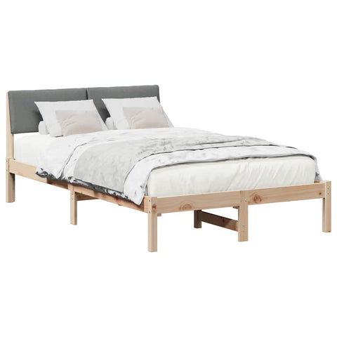 vidaXL Bed frame Brown and dark grey 120 x 200 cm Solid pine wood