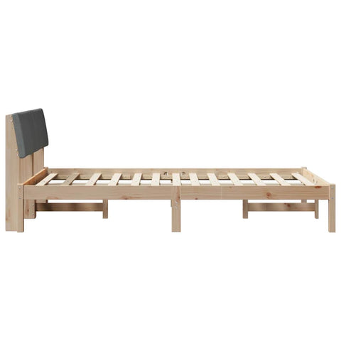 vidaXL Bed frame Brown and dark grey 120 x 200 cm Solid pine wood