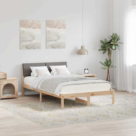 vidaXL Bed frame Brown and taupe 120 x 200 cm Solid pine wood