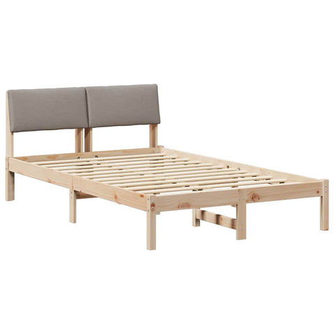 vidaXL Bed frame Brown and taupe 120 x 200 cm Solid pine wood