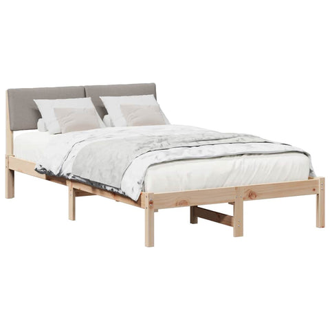 vidaXL Bed frame Brown and taupe 120 x 200 cm Solid pine wood