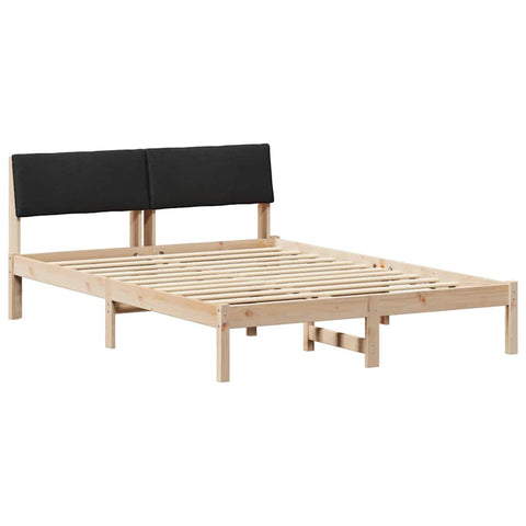 vidaXL Bed frame Brown and black 140 x 190 cm Solid pine wood