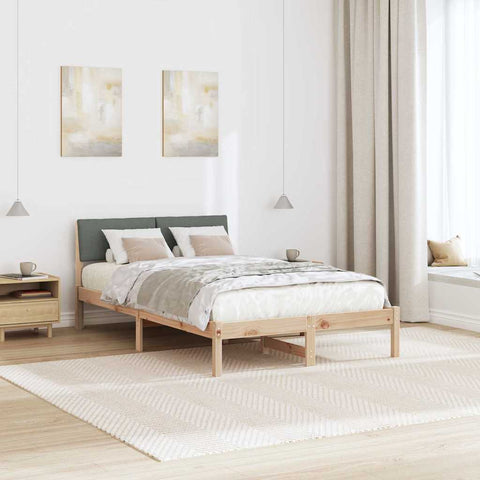 vidaXL Bed frame Brown and dark grey 120 x 190 cm Solid pine wood
