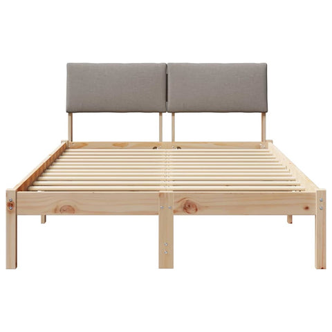 vidaXL Bed frame Brown and taupe 120 x 190 cm Solid pine wood
