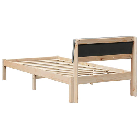 vidaXL Bed frame Brown and light grey 100 x 200 cm Solid pine wood
