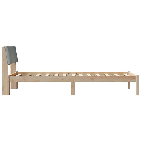 vidaXL Bed frame Brown and light grey 90 x 200 cm Solid pine wood