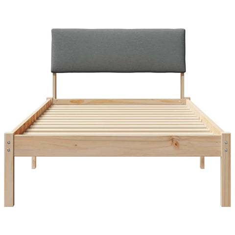 vidaXL Bed frame Brown and dark grey 90 x 200 cm Solid pine wood