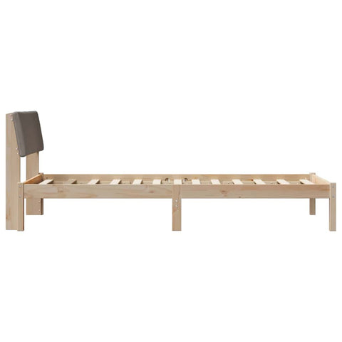 vidaXL Bed frame Brown and taupe 90 x 200 cm Solid pine wood