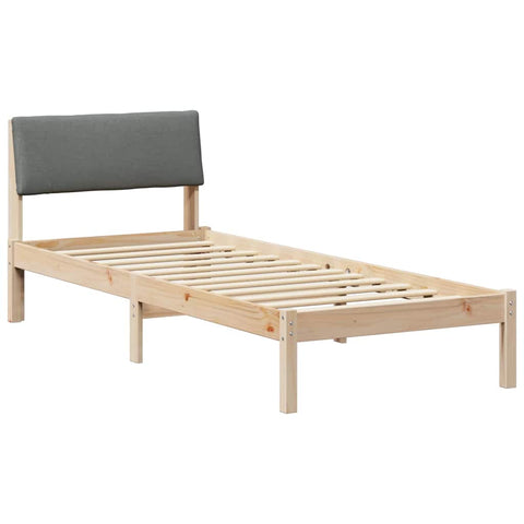 vidaXL Bed frame Brown and dark grey 80 x 200 cm Solid pine wood