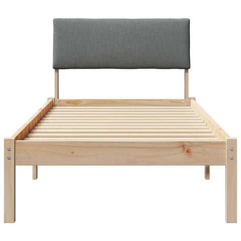 vidaXL Bed frame Brown and dark grey 80 x 200 cm Solid pine wood