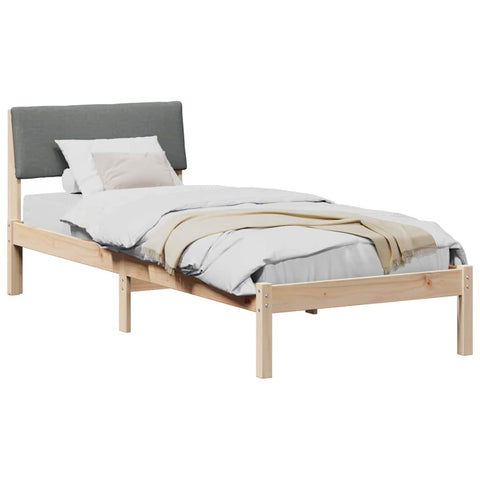 vidaXL Bed frame Brown and dark grey 80 x 200 cm Solid pine wood