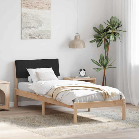 vidaXL Bed frame Brown and black 80 x 200 cm Solid pine wood