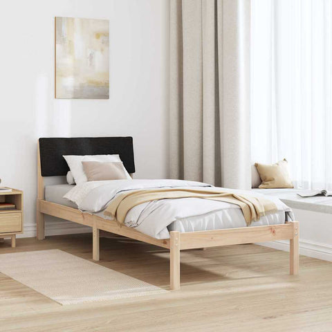 vidaXL Bed frame Brown and black 80 x 200 cm Solid pine wood